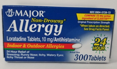 Major Allergy Loratadine 10mg Tablets 300ct