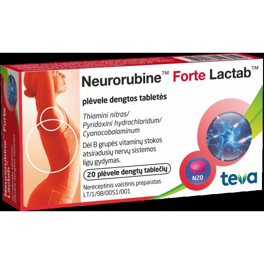 NEURORUBINE Forte With Vitamin B1, B6, B12 For Nerves 40 Tabs
