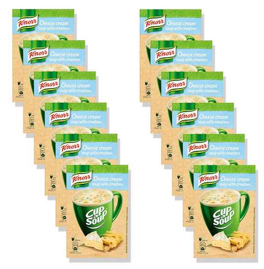 12 x KNORR Cup a Soup Instant - Cheese Soup with Croutons - 12 packs