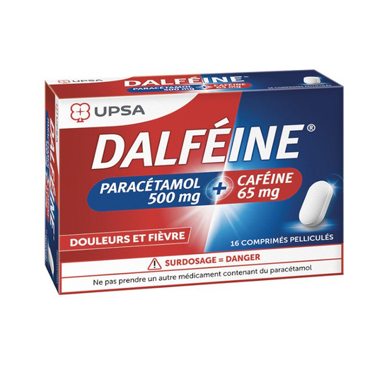 Dalfeine 500mg paracetamol + 16mg caffein - UPSA - 16 Tabs