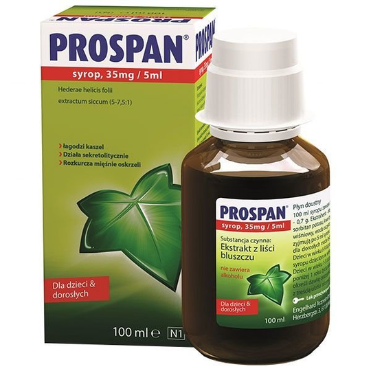 Prospan 35mg/5ml, syrup for adults and children from 2 years of age, 100ml