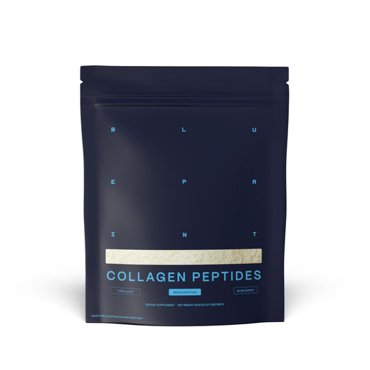Blueprint Bryan Johnson Hydrolyzed Collagen Peptides Powder – Type I, II & III Collagen for Women & Men – Unflavored Protein Supplement for Hair, Skin, Nails, Joints & Cartilage – 20g – 30 Servings - Maple Wellness Supplements