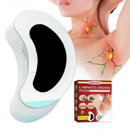 BXQJRJ 24Pcs/Box Herbal Lymph Nodes Patch,Lymphatic Drainage Patch/Patches,Herbal Lymphatic Drainage Care Patch,Neck Lymph Nodes Patch, Lymphatic Massage for Men and Women - Maple Wellness Supplements