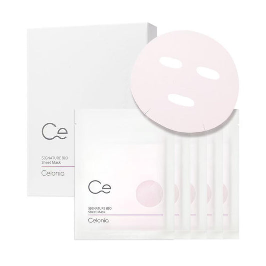 CELONIA Signature Bio Facial Sheet Mask, Stem Cell Deep Hydrating Face Mask, Anti Aging Treatment For Healthy Glowing Skin, Minimize Pores, Reduce Fine Line, Boost elasticity, Correct Redness 5 Count - Maple Wellness Supplements