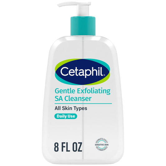 Cetaphil Gentle Exfoliating SA Cleanser, Foaming Gel Cleanser for All Skin Types, 8 Oz Pump - Maple Wellness Supplements