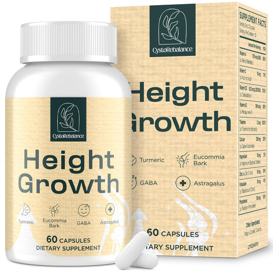 CystoRebalance 25-in 1 Bone Strength Supplement - for Natural Growth, Digestion and Stress - High Absorption - Calcium, Magnesium, Zinc, Ashwaganda and Multivitamins for Age 12+ | 60 Caps - Maple Wellness Supplements