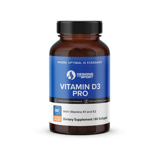Designs for Sport Vitamin D3 Pro - Supports Bone Health & Immune Function* - Vitamins D3, K1 & K2 Blend - Gluten Free & Non-GMO - 60 Softgels - Maple Wellness Supplements