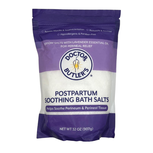 Doctor Butler’s Postpartum Soothing Bath Salts – Epsom Bath Salts for Women for Postpartum Recovery, Hemorrhoids, Discomfort, and Helps Soothe Perineum and Perineal Tissues After Birth (32 oz.) - Maple Wellness Supplements