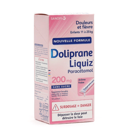 Doliprane Liquiz 200mg - Sanofi - Maple Wellness Supplements
