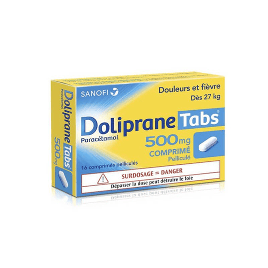 Doliprane Tabs 500mg - 16 tablets SANOFI - Maple Wellness Supplements