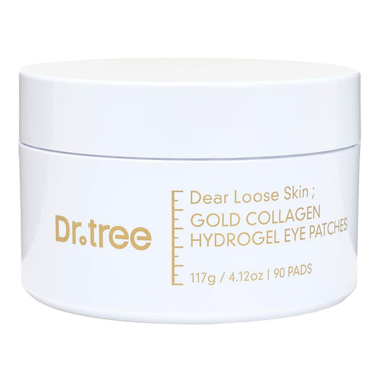Dr. Tree 24kt Gold Collagen Hydrogel Eye Patches, with Niacinamide and Hyaluronic Acid – Hydrating Under Eye Patches For Dark Circles, Fine Lines & Puffiness - 117g / 4.12 oz (90 Pads) - Maple Wellness Supplements