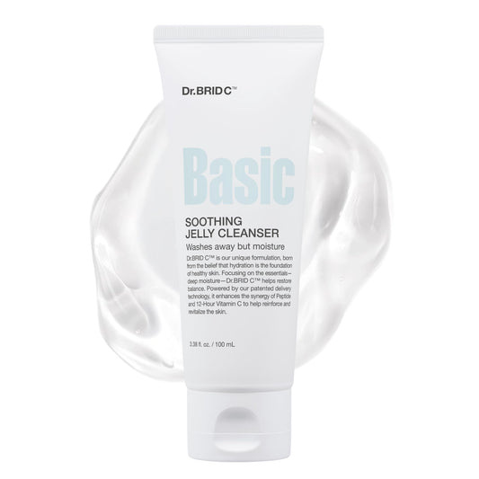 Dr.BRID C Soothing Jelly Cleanser - Amino Acid Face Wash with Peptides & Protease, Low-pH Pore Purifying & Texture Smoothing Facial Cleanser for Sensitive Skin, Fragrance-Free, 3.38 fl.oz. - Maple Wellness Supplements