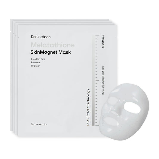 Dr.nineteen Melatathione Skin Magnet Hydrogel Mask | Melatonin + Glutathione + Vitamin Complex | Radiant & Even-Looking Skin Appearance | Korean Hydrogel Face Mask - Maple Wellness Supplements