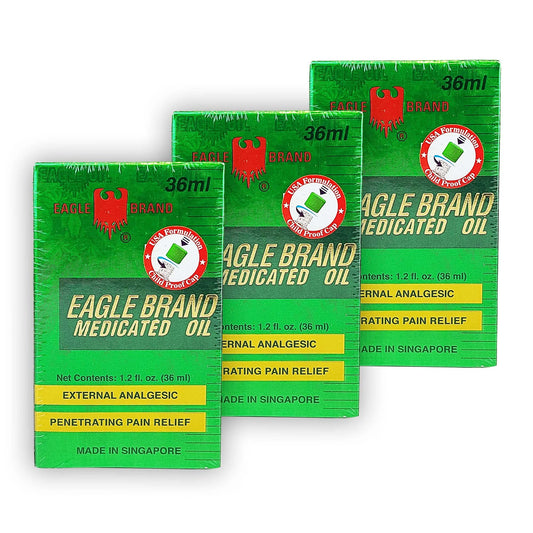 Eagle Brand Medicated Green Oil 36mL 1.2 fl oz Large Pack of 3 - Maple Wellness Supplements