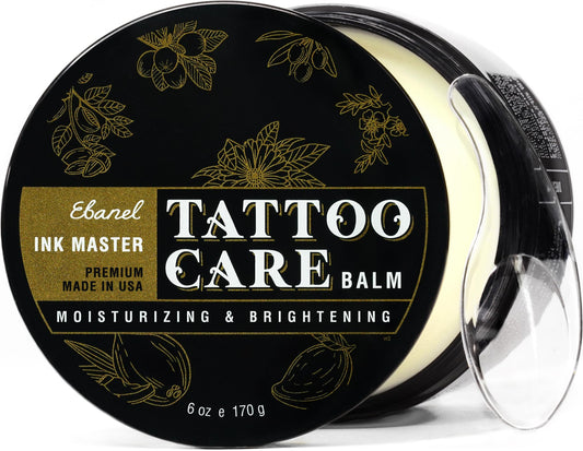 Ebanel Tattoo Balm 6oz, Premium Tattoo Aftercare Cream Brightener Ink Color Enhancing Butter Moisturizer with Herbal Essences and Essential Oils, All-Stage Tattoos Ointment After Care Kit Supplies - Maple Wellness Supplements