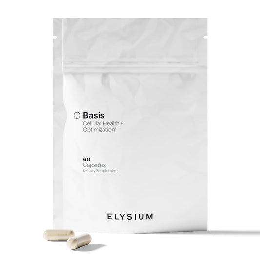 ELYSIUM Basis NAD Plus Supplement 30 Servings - with Nicotinamide Riboside 250mg and Pterostilbene 50mg - Healthy Aging Supplement & Cellular Energy - Maple Wellness Supplements