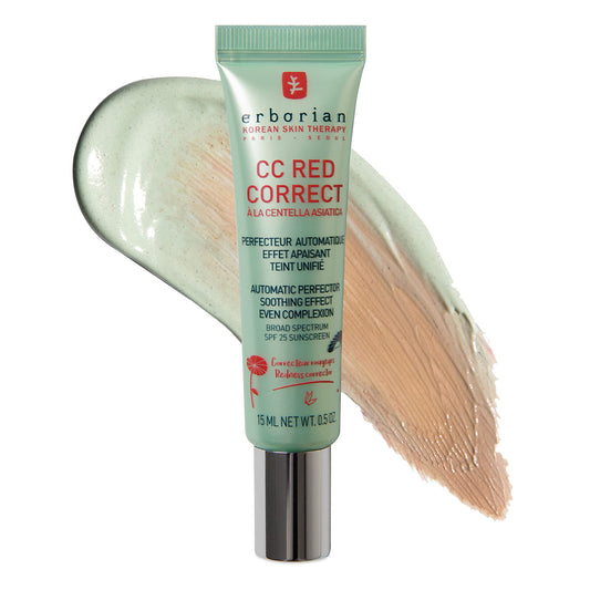 Erborian CC Red Correct - Skincare-First Green Color Corrector with Centella Asiatica, Illuminating Color Corrector - Maple Wellness Supplements