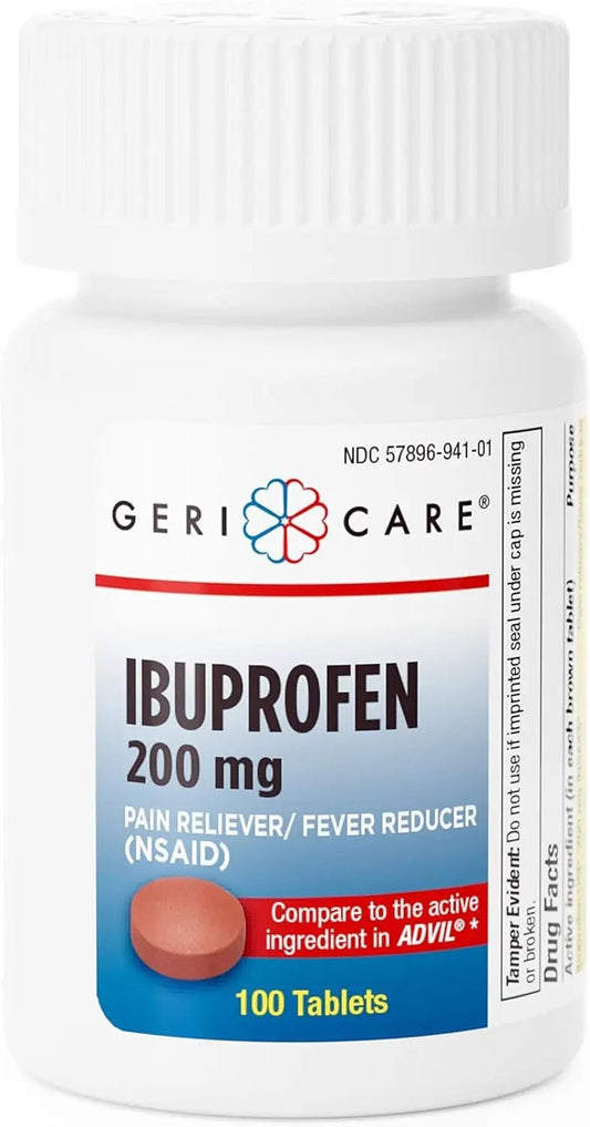 Geri Care IBUPROFEN Pain Relief Tablets (100 Count) - Maple Wellness Supplements