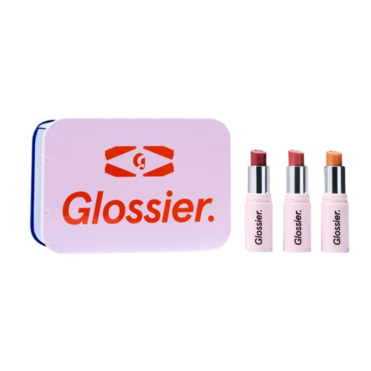 Glossier Mini Ultralip Trio Holiday Gift Set: Pony+, Villa+, Trophy – High-Shine Hydrating Lipstick Minis 0.16 oz - Maple Wellness Supplements