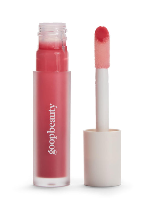 goop Beauty Hydra-Barrier Gel Gloss | Hydrating Lip Gloss to Moisturize & Plump Lips | Hyaluronic Acid & Vitamin E | Blossom - Sheer Petal Pink | 0.13 oz - Maple Wellness Supplements