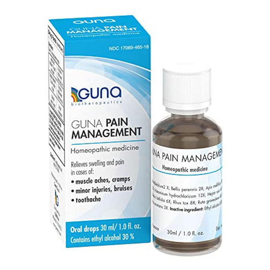 Guna Pain Management Relieves Muscle Pain, Muscle Soreness, Joint Pain, Swelling from Injuries & Bruises - 1 Ounce - Maple Wellness Supplements