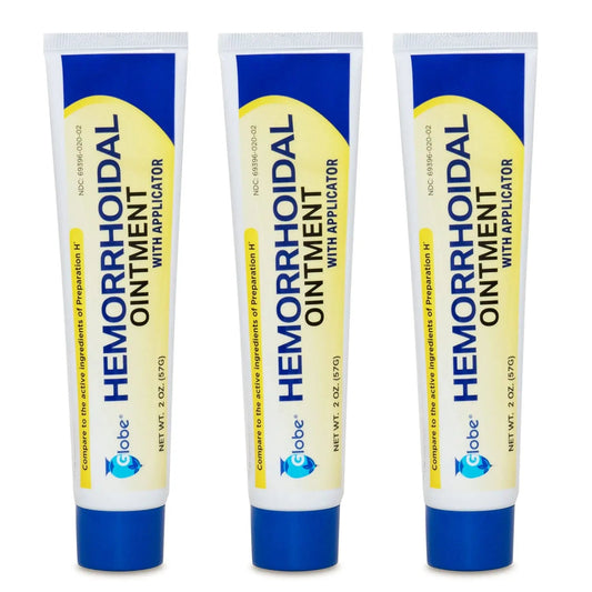 Hemorrhoidal Pain Relief Ointment 2 oz (56g) Per Tube Hemorrhoid Treatment for Fast Acting Itch, Swelling, and Maximum Strength Pain Relief (3 Pack) - Maple Wellness Supplements