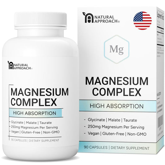 High Absorption Magnesium Complex with Glycinate, Malate & Taurate - Premium Magnesium Supplement for Sleep, Relaxation, Leg Cramps & Stress Relief - 100% Chelated & Easy On The Gut - 90 Capsules - Maple Wellness Supplements