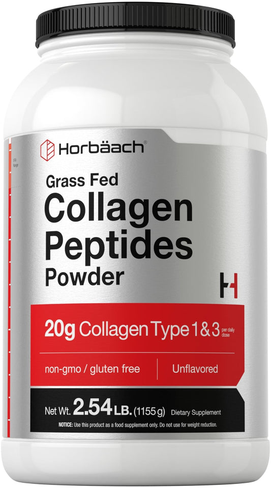 Horbaach Collagen Peptides Powder 40 oz | Unflavored | for Men & Women | Grassfed Type I & III | Non-GMO, Gluten Free Supplement - Maple Wellness Supplements