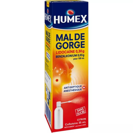 Humex: Sore Throat – Sugar-Free Mouth Spray (Lemon Flavour) – 35ml - Maple Wellness Supplements
