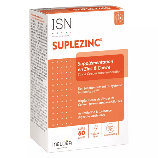 Ineldea Suplezinc Zinc & Copper Supplement 60 capsules - Maple Wellness Supplements