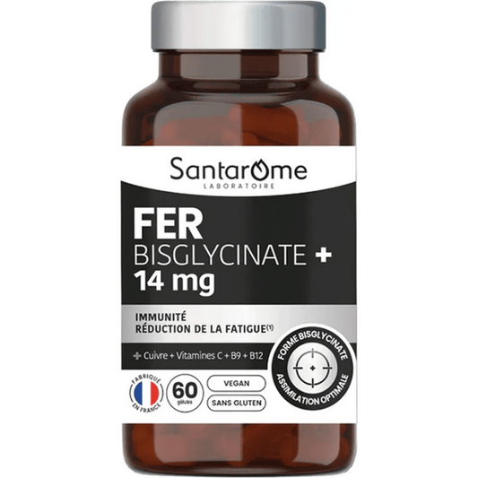 Iron Bisglycinate+ 14mg Santarome 60 capsules - Maple Wellness Supplements