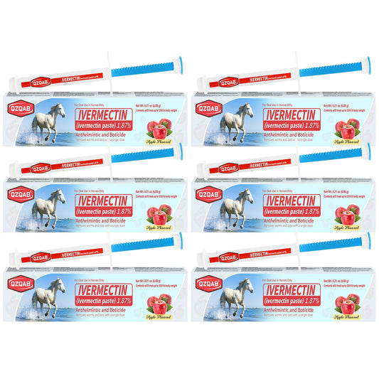 Ivermectin Horse Paste Dewormer , Horse Wormer Paste, Apple Flavor, 0.21 Ounces, 6 Pack - Maple Wellness Supplements