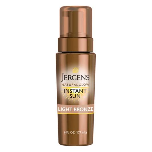 Jergens Natural Glow Instant Sun Body Mousse, Self Tanner for Light Bronze Tan, Sunless Tanning Body Bronzer - Maple Wellness Supplements
