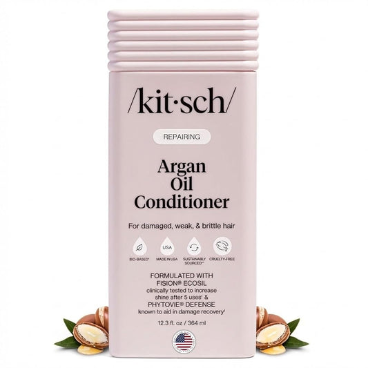 Kitsch Repairing Argan Oil Liquid Conditioner for Women & Men – Argan Oil for Hair, For Shine, Smoothness & Damage Recovery, Hair Repair – Clean, Color-Safe Hair Care - 12.3 oz - Maple Wellness Supplements