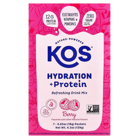 Kos Berry Hydration Protein 7ct, 0.65 OZ - Maple Wellness Supplements