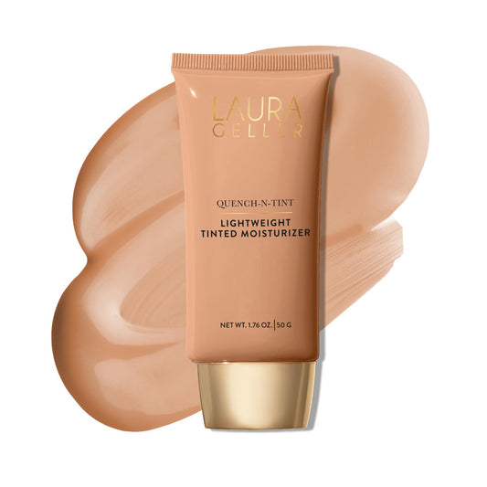 LAURA GELLER NEW YORK Quench-n-Tint Tinted Moisturizer - Sheer to Light Buildable Coverage - Natural Glow Finish - Lightweight Formula with Hyaluronic Acid, 04 Medium - Maple Wellness Supplements