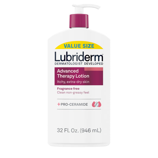 Lubriderm Advanced Therapy Fragrance-Free Moisturizing Hand & Body Lotion + Pro-Ceramide, Intense Hydration for Itchy - Maple Wellness Supplements