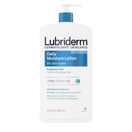 Lubriderm Fragrance Free Daily Moisture Lotion + Pro-Ceramide, Shea Butter & Glycerin - Maple Wellness Supplements