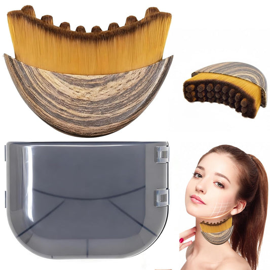 Lymphatic Contour Face Brush,Lymphatic Drainage Massager for Sculpting,Soft & Gentle Bristles Suitable for All Skin Types,Portable Ergonomic Gua Sha Brush with Travel Case - Maple Wellness Supplements