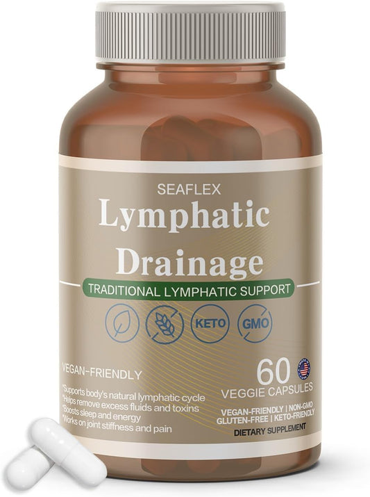 Lymphatic Drainage Capsules Natural Herbal Supplement for Fluid Balance & Immune Health, with Echinacea, Dandelion, and Burdock 60 Capsules - Maple Wellness Supplements