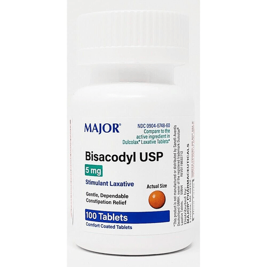 Major Bisacodyl 5 mg EC (Compare to Dulcolax) 100ct - Maple Wellness Supplements