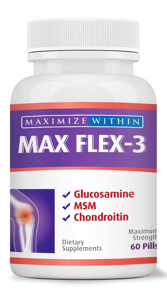 Maximum Slim Max Flex-3 Pain Relief Formula with Green Lipped Mussel - 60 Count - Maple Wellness Supplements