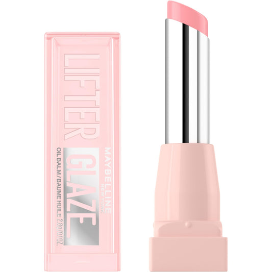 MAYBELLINE Lifter Glaze Oil Balm with Hyaluronic Acid and Hydrating Oil Blend, Lip Balm with 24HRs of Smooth, Moisturizing Shine, Pink Drip (Sheer Baby Pink) - Maple Wellness Supplements