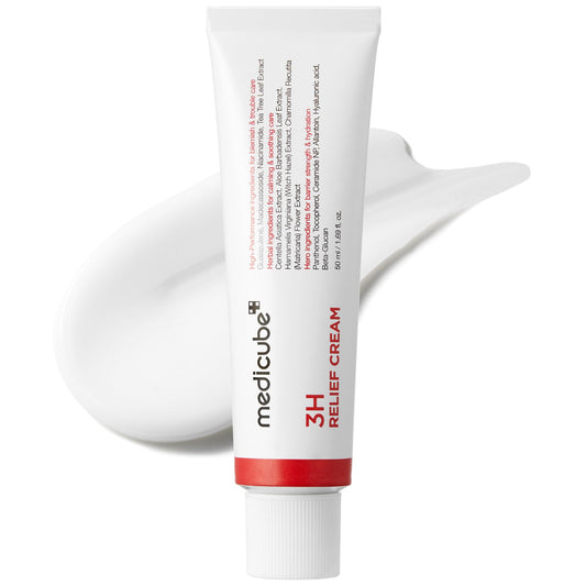 medicube 3H Daily Relief Cream | Daily Soothing Moisturizer for All Skin Types | Lightweight Comforting Cream Ideal For Use After Spot Care - Maple Wellness Supplements