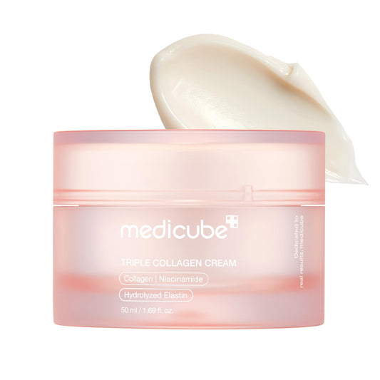 medicube Triple Collagen Cream - Hydrating & Firming Moisturizer with Hyaluronic Acid, Premium Elastin, Shea Butter - Maple Wellness Supplements