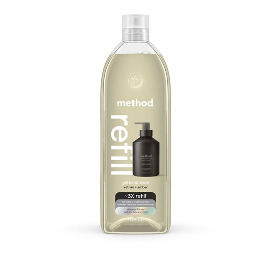 Method Gel Hand Soap Refill, Vetiver + Amber, 34 Fl Oz (Pack of 1) (Packaging May Vary) - Maple Wellness Supplements