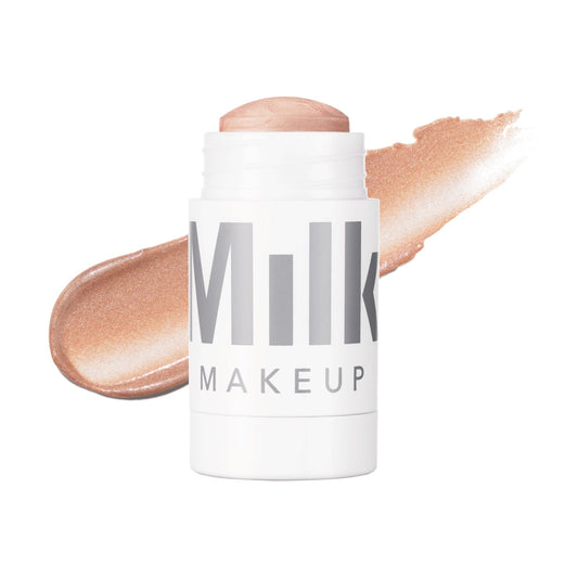 Milk Makeup Highlighter – Cream Highlighter Stick for Face + Body with Radiant, Shimmery Glow – Buildable, Blendable, Vegan Formula for All Skin Types – Lit (Champagne), 0.21 oz - Maple Wellness Supplements
