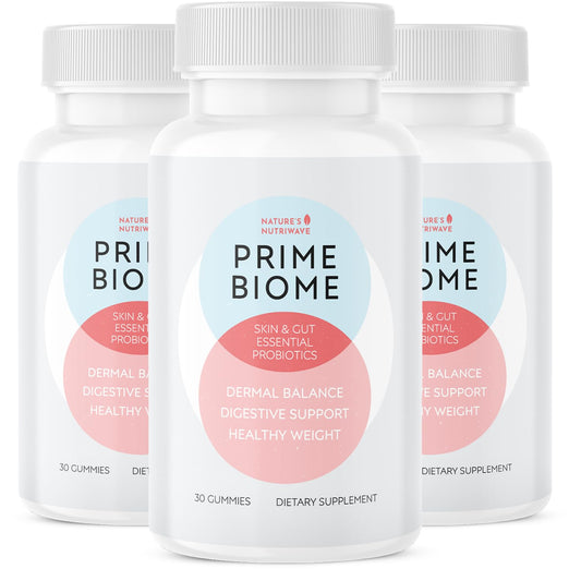 Nature’s NutriWave PrimeBiome Probiotic Gummies – Plant-Based Blend with Inulin, Lion’s Mane, Ginger & More– Non-GMO, No Stimulants, GMP Certified – 30 Gummies, 3 Month Supply - Maple Wellness Supplements