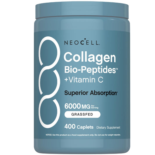 NeoCell Collagen Peptides Pills | 400 Caplets | Grass Fed | with Vitamin C | Superior Absorption Formula | for Women and Men - Maple Wellness Supplements