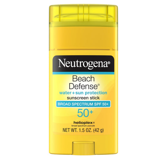 Neutrogena Beach Defense Sunscreen Stick SPF 50, Broad Spectrum Sun Protection for Face & Body, Water-Resistant - Maple Wellness Supplements